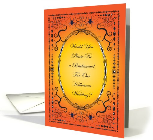 Bridesmaid for Halloween Wedding card (820066)