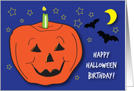 Birthdays / Halloween birthday, jack o lantern card