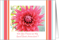 Invitations / To Be a Guest Book Attendant, wedding card