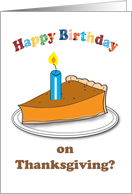 Thanksgiving Birthday Pumpkin Pie card