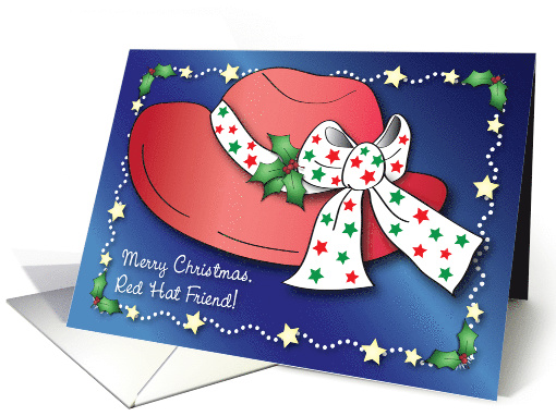 Christmas To Red Hat Friend, Holly card (837609)
