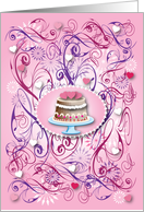 Valentine’s Day For Baker, cake with hearts card