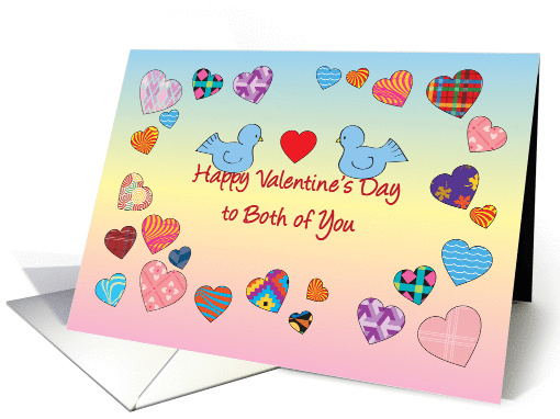 Valentine to Both, couple, bluebirds card (855651)