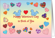 Valentine to Both, couple, bluebirds card