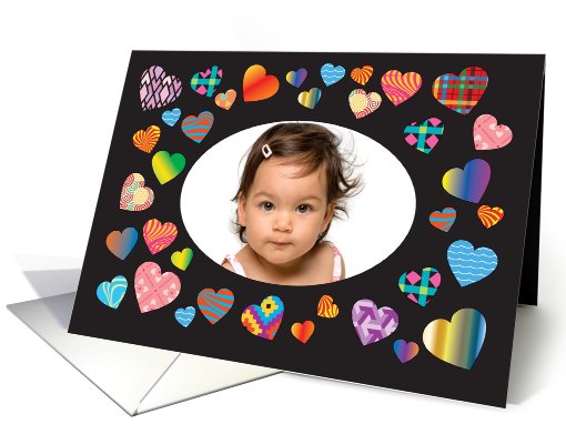 Valentine Photo, colorful hearts card (855860)