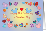 Valentine 25th Wedding Anniversary, Hearts card