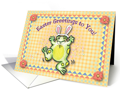 Easter / Frog in Bunny Ears card (859786)