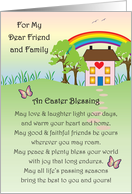 Easter / For Friend & Family, Blessing, House with Rainbow card