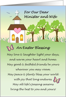 Easter / To Minister & Wife, Blessing card