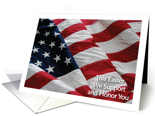 Easter / Support The Military, American Flag card (863685)