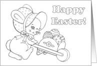 Easter Coloring Book Card Bunny Eggs card