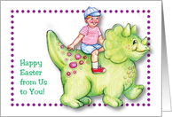 Easter / Green Dinosaur, little boy card