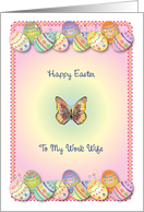 Easter / To Work Wife, Butterfly card