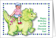 Birthday / To Boy Dinosaur Fan, green dino card