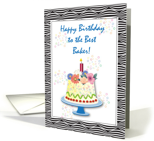 Birthday / To Baker, birthday cake, candle card (869166)