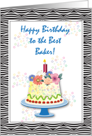 Birthday / To Baker, birthday cake, candle card