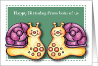 Birthday / From Both of Us, 2 snails card