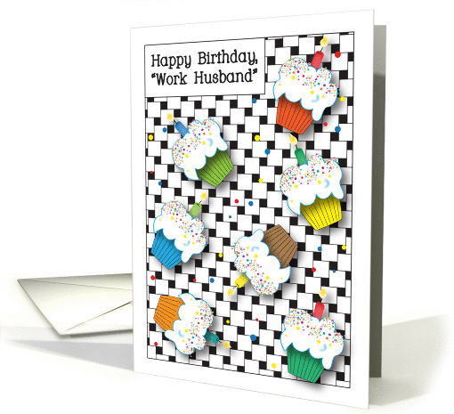 Birthday / To Work Husband, cupcakes card (869317)