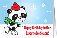 Birthday / To Ice Skater, panda card