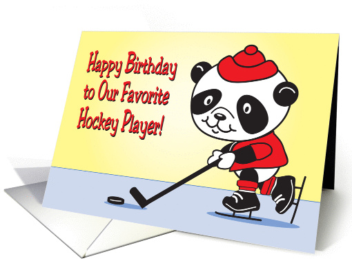 Birthday / To Ice Hockey Player, panda card (872730)