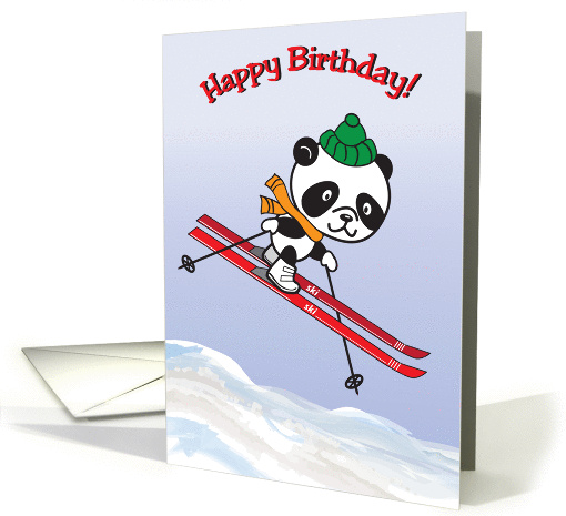 Birthday To Skier, panda card (874229)