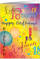Eighteenth Birthday Candle Text Numbers card