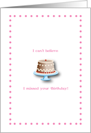 Birthday / Belated, to Aunt, Birthday Cake card