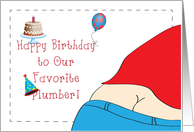 Birthday To Plumber Cake Balloon Hat card