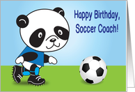 Birthday / To Soccer Coach, panda card