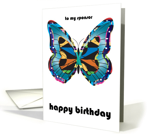 Birthday / to Sponsor, abstract butterfly card (877856)