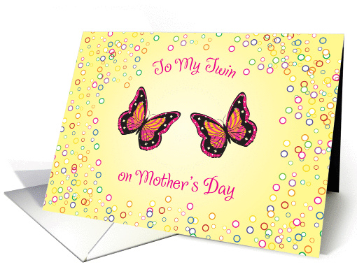 Mother's Day, to my Twin, butterflies card (883576)