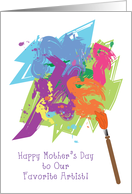 Mother’s Day, For Artist, pain brush card