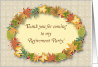 Thank you, For Attending Retirement Party card
