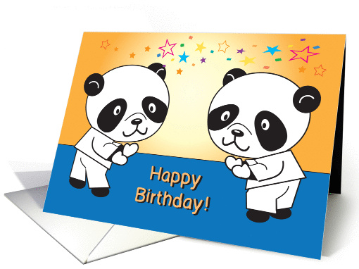 Birthday, Martial Arts, Pandas card (890316)