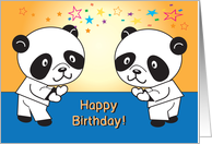 Birthday, Martial Arts, Pandas card