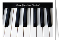 Thank You, For Piano Teacher, piano keys card