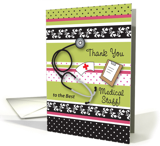 Thank You, to Medical Staff, stethoscrope card (890975)
