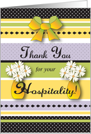 Thank you, for Hostess, hospitality card