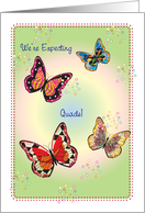 Announcement, Expecting Quads, butterflies card