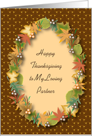 Thanksgiving, to Partner, colorful leaves card