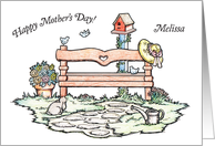 Mother’s Day, for Melissa, garden scene card