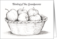 Thinking of you, Grandparents, basket of apples card