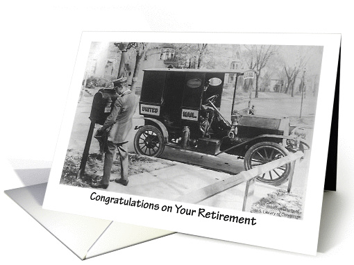 Retirement, Mail Carrier, vintage photo card (906475)