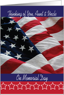 Memorial Day to Aunt And Uncle Flag card