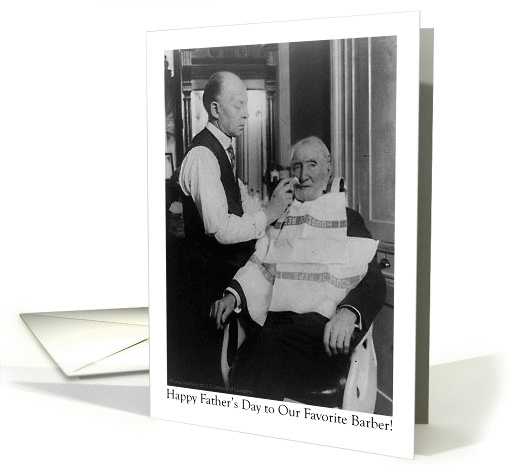Father's Day, to Barber, vintage photo card (907771)