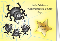 National Save a Spider Day Mar. 14 card