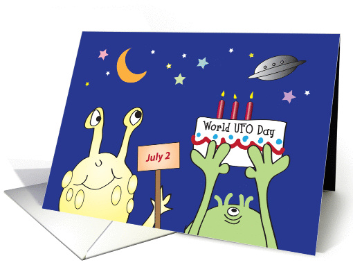World UFO Day, July 2, aliens card (917630)
