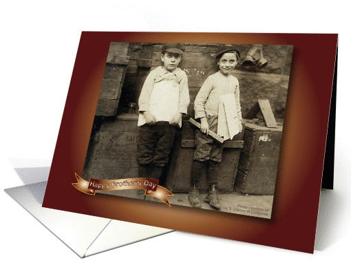 Brother's Day, 2 young boys, vintage card (918156)