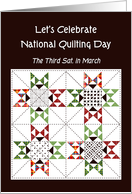 National Quilting Day, colorful quilt card