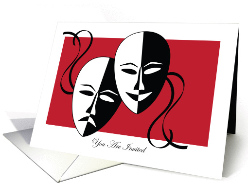 Invitation, To Performance, Play, theater masks card (920606)